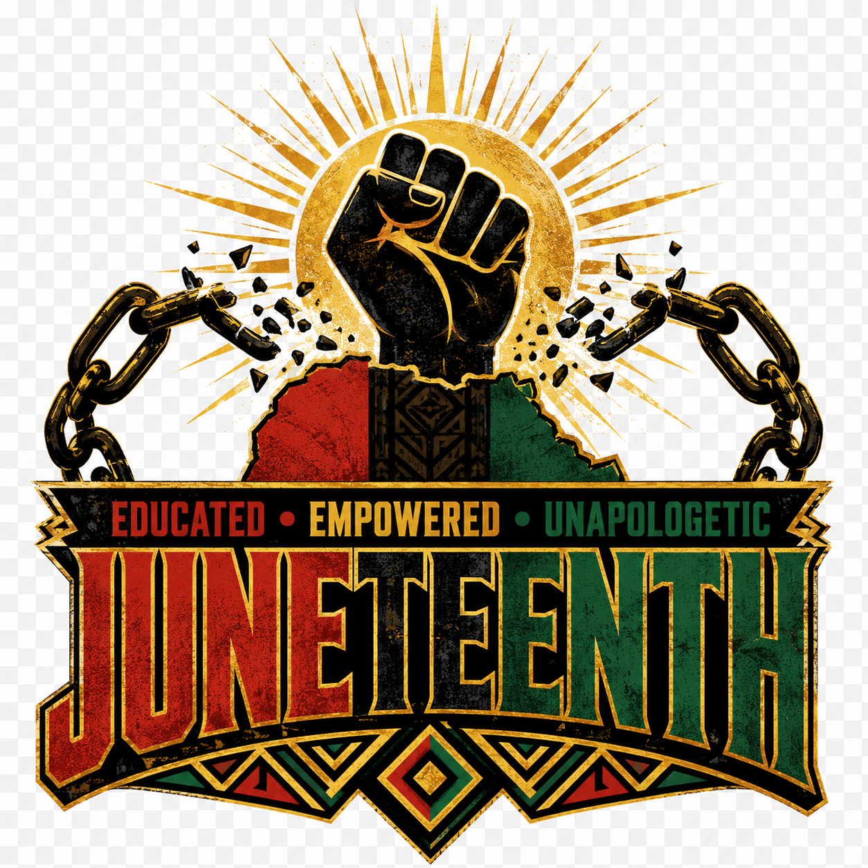 Juneteenth Educated Empowered Unapologetic Adult Tee