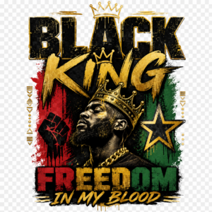 Black King Freedom in My Blood Adult Tee