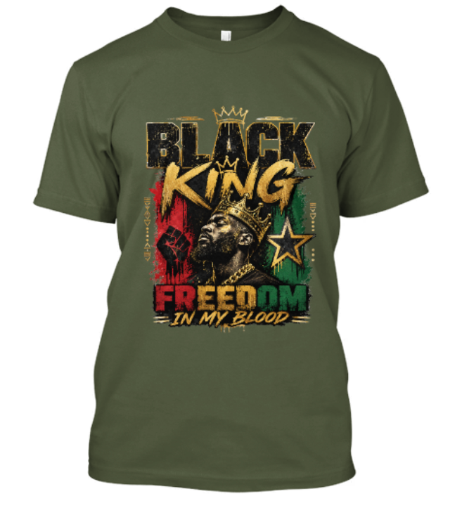 Black King Freedom in My Blood Adult Tee - Image 7