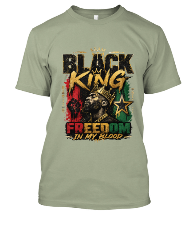 Black King Freedom in My Blood Adult Tee - Image 8
