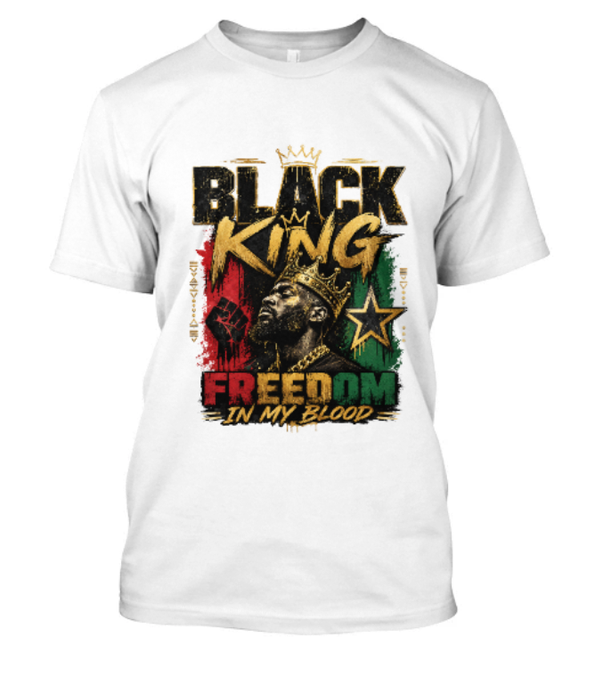 Black King Freedom in My Blood Adult Tee - Image 2
